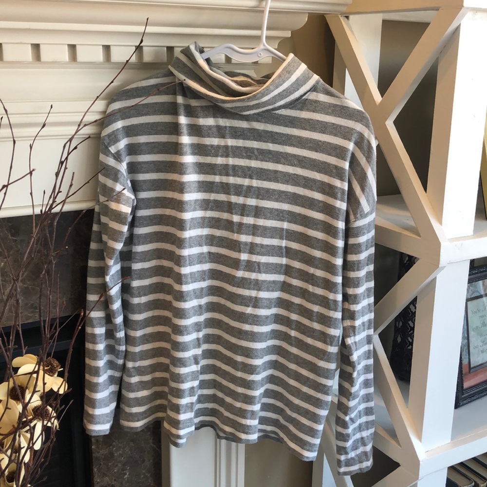 J. Crew 100% cotton striped turtleneck